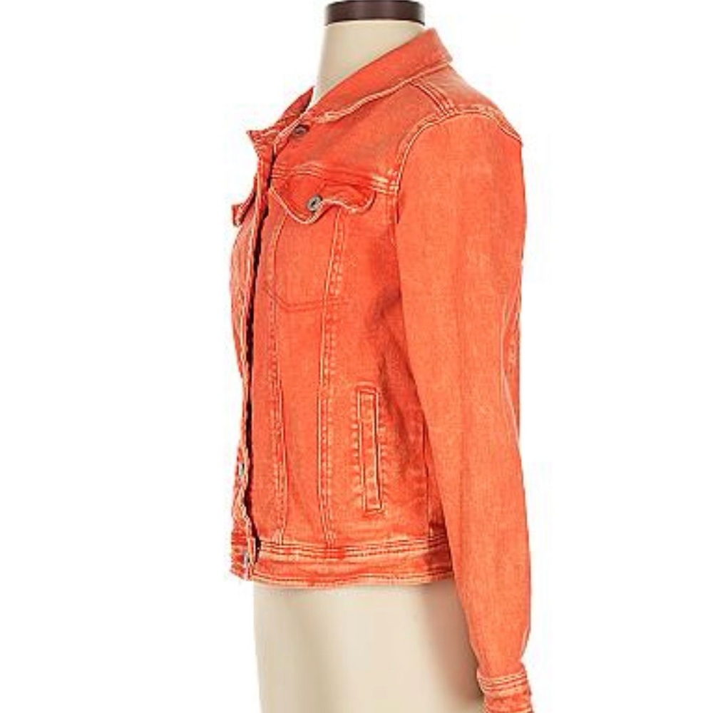 Women's Orange Denim Jacket - Picture 3 of 3